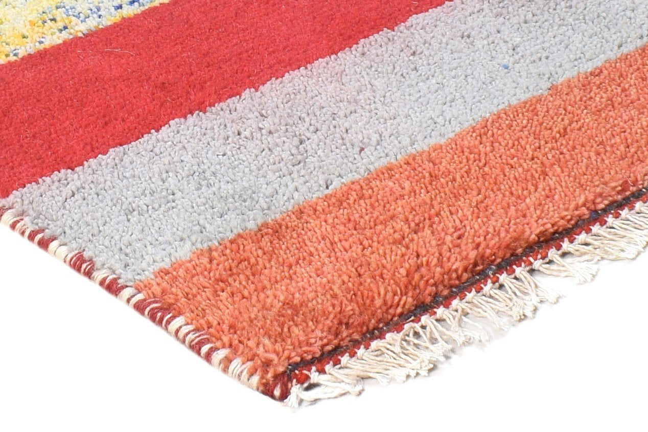100% Wool Red Rug 1' X 2' Tribal Hand Knotted Gabbeh Southwestern Small Carpet 7864503337109