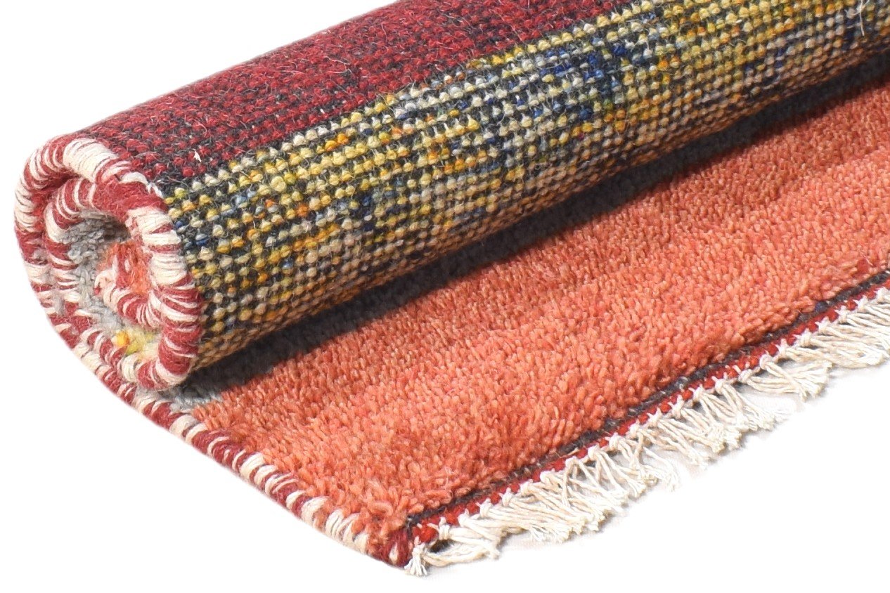 100% Wool Red Rug 1' X 2' Tribal Hand Knotted Gabbeh Southwestern Small Carpet 7864503337109