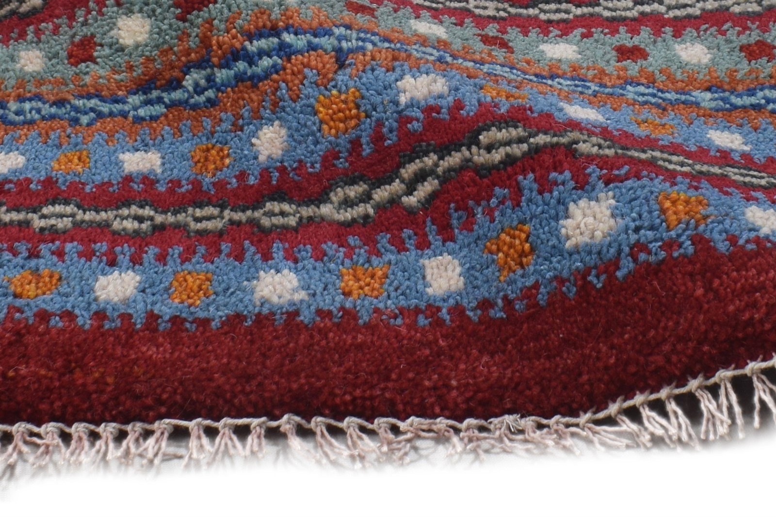 100% Wool Red Rug 1' X 2' Tribal Hand Knotted Gabbeh Southwestern Small Carpet 7864498847893