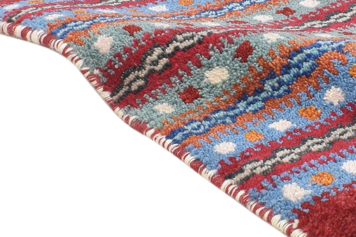 100% Wool Red Rug 1' X 2' Tribal Hand Knotted Gabbeh Southwestern Small Carpet 7864498847893