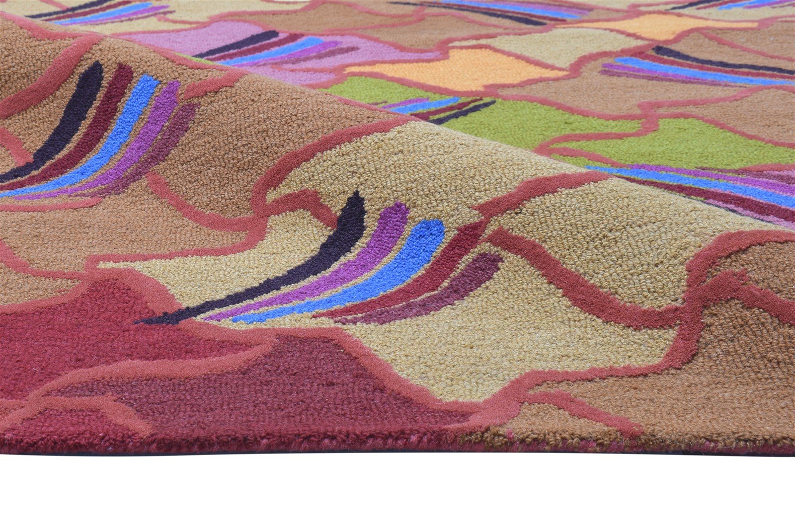 Karoly 100% Wool Red Rug 5' X 8' Modern Tufted Bohemian Abstract 7864490033301