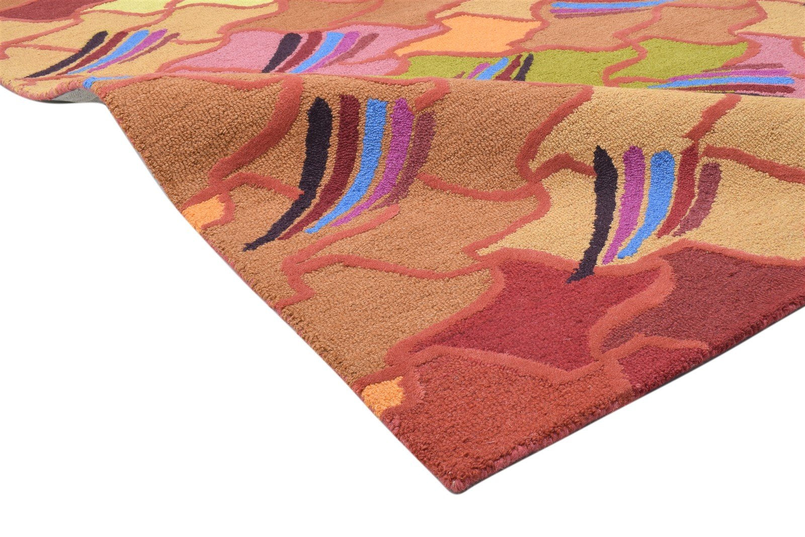 Karoly 100% Wool Red Rug 5' X 8' Modern Tufted Bohemian Abstract 7864490033301