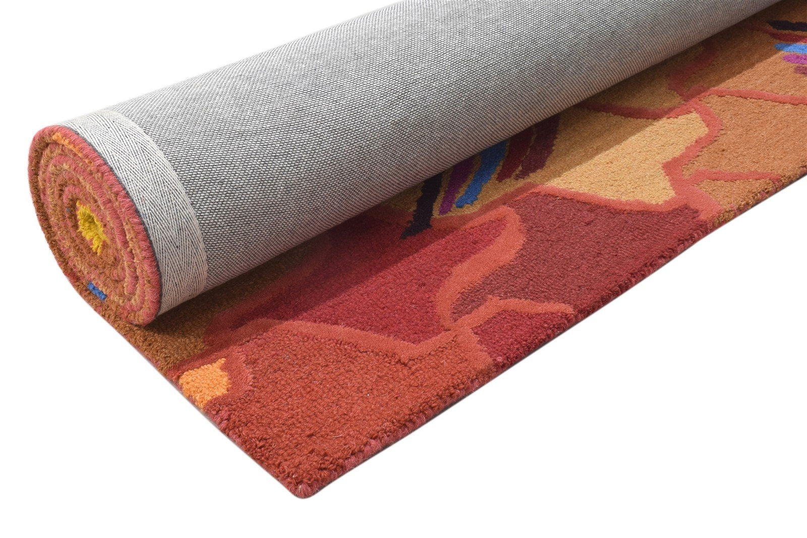 Karoly 100% Wool Red Rug 5' X 8' Modern Tufted Bohemian Abstract 7864490033301