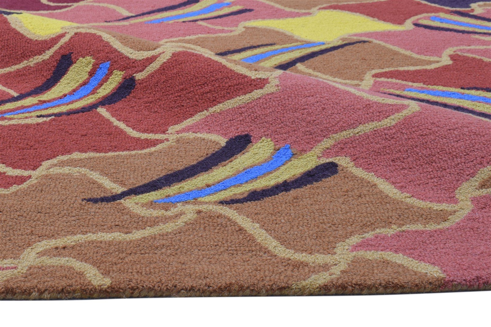 Sonia 100% Wool Red Rug 5' X 8' Modern Tufted Bohemian Abstract 7864490655893