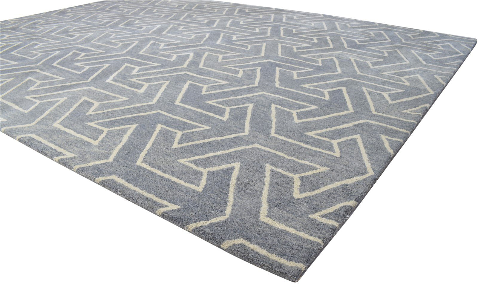 100% Wool Rug 8' X 10' Modern Hand Tufted Scandinavian Arrow Large Carpet 7864087675029