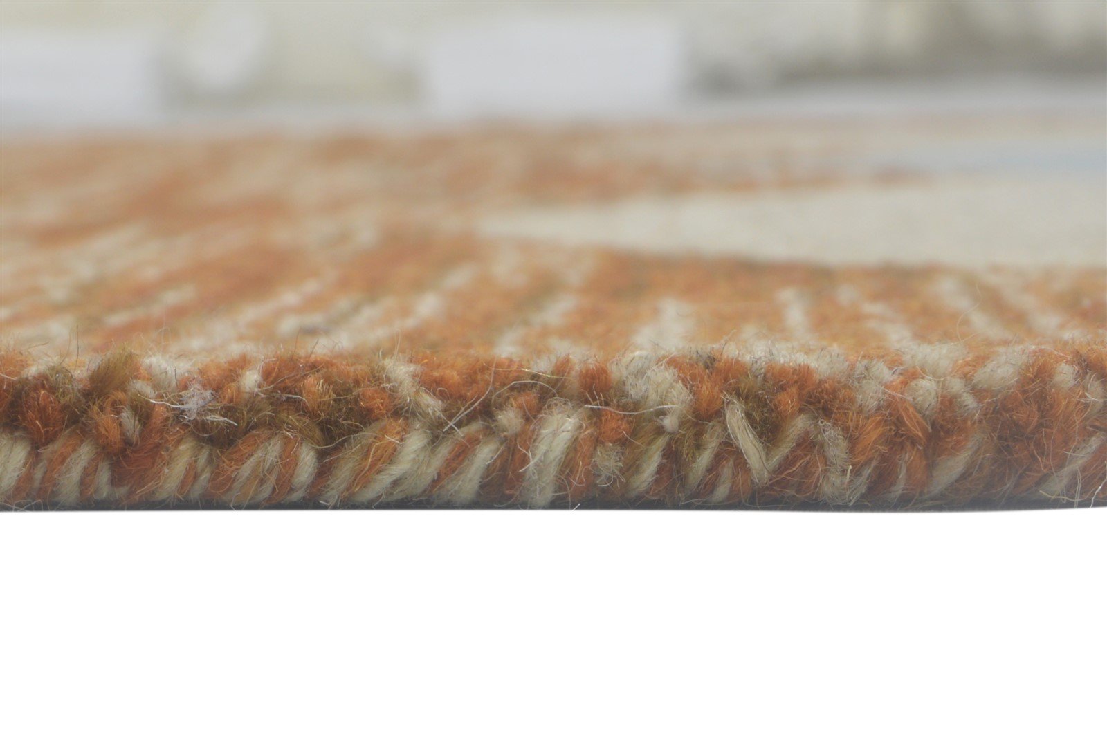 100% Wool Rust Rug 5X8 Modern Hand Tufted Scandinavian Circles Room Size Carpet 7864084168853