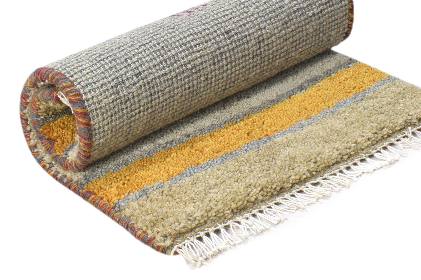 100% Wool Sage Rug 1' X 2' Tribal Hand Knotted Gabbeh Southwestern Small Carpet 7864500224149