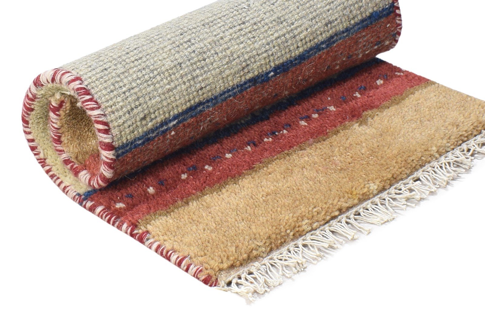 100% Wool Sage Rug 1' X 2' Tribal Hand Knotted Gabbeh Southwestern Small Carpet 7864500650133