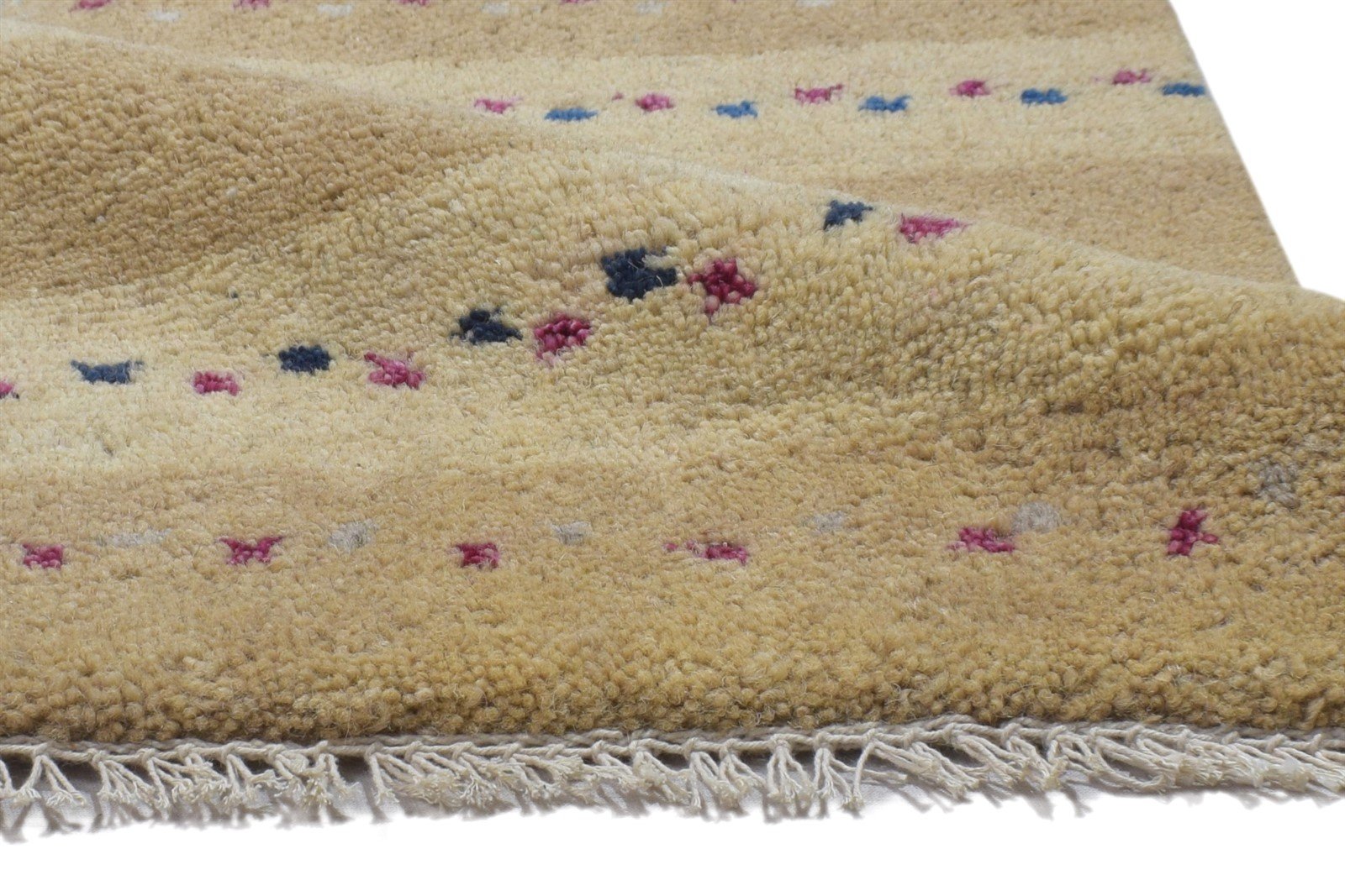 100% Wool Sand Rug 1' X 2' Persian Hand Knotted Gabbeh Southwestern Small Carpet 7864204329109