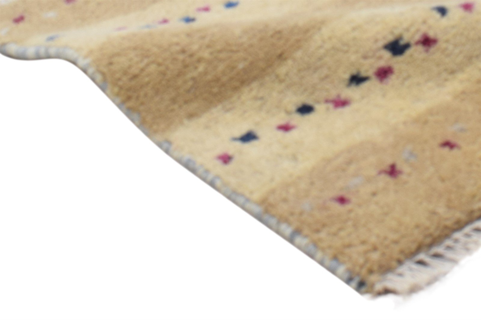 100% Wool Sand Rug 1' X 2' Persian Hand Knotted Gabbeh Southwestern Small Carpet 7864204329109