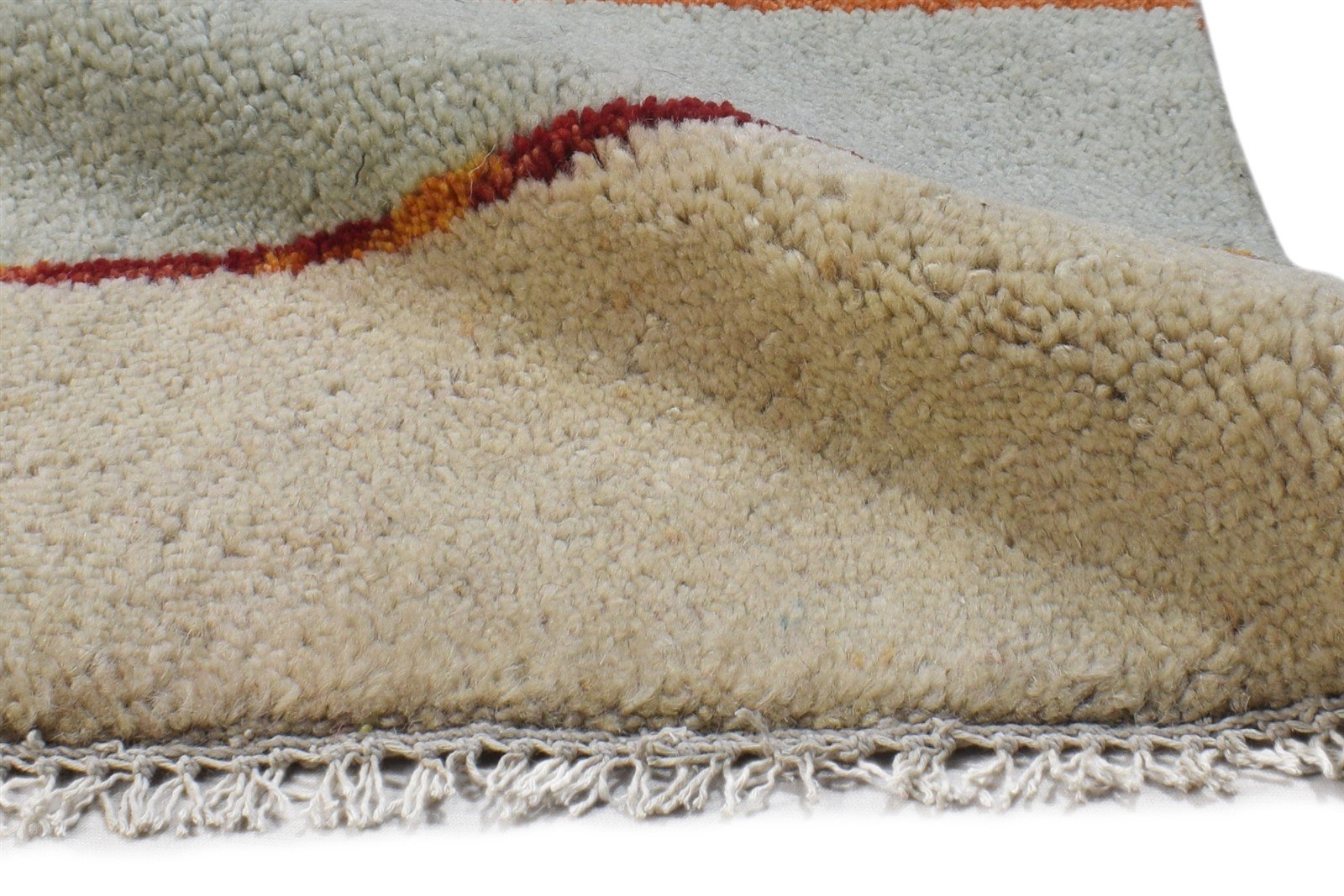 100% Wool Sand Rug 1' X 2' Tribal Hand Knotted Gabbeh Southwestern Small Carpet 7864499798165