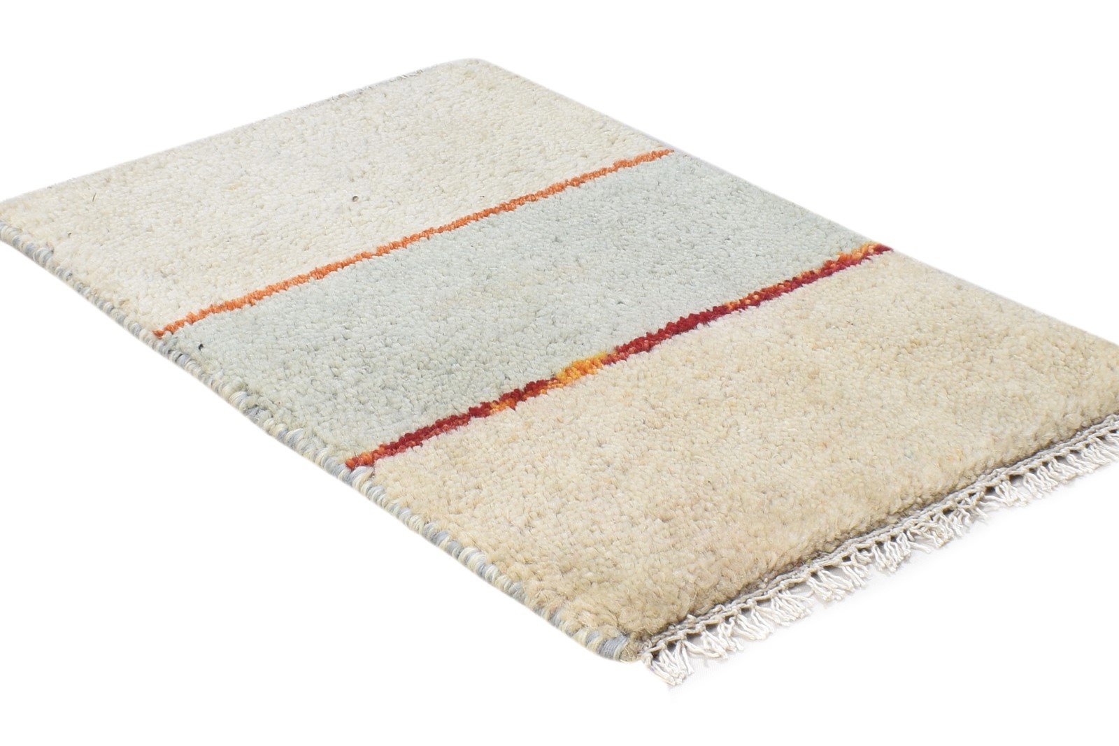 100% Wool Sand Rug 1' X 2' Tribal Hand Knotted Gabbeh Southwestern Small Carpet 7864499798165