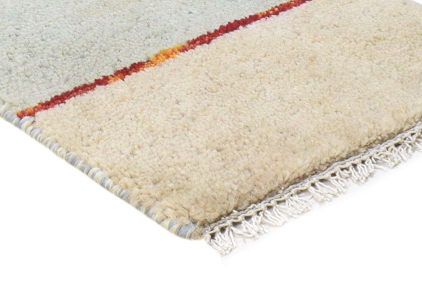 100% Wool Sand Rug 1' X 2' Tribal Hand Knotted Gabbeh Southwestern Small Carpet 7864499798165