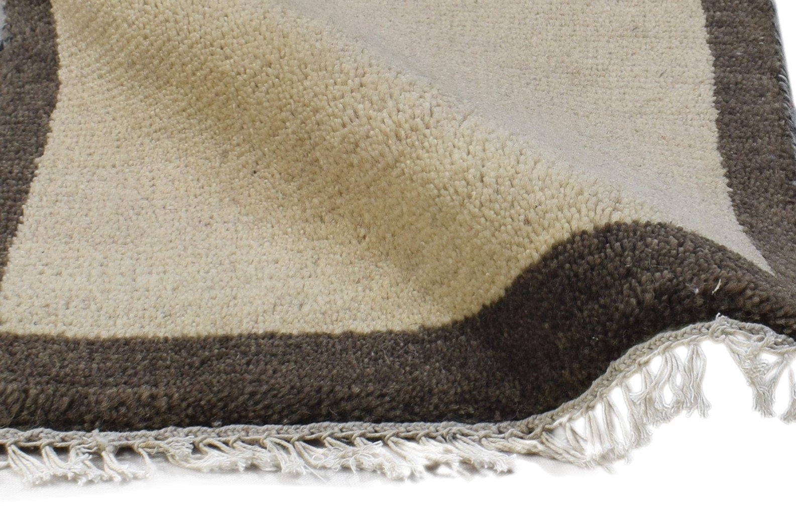 Flo 100% Wool Sand Rug 1' X 2' Tribal Hand Knotted Gabbeh Southwestern 7864501993621