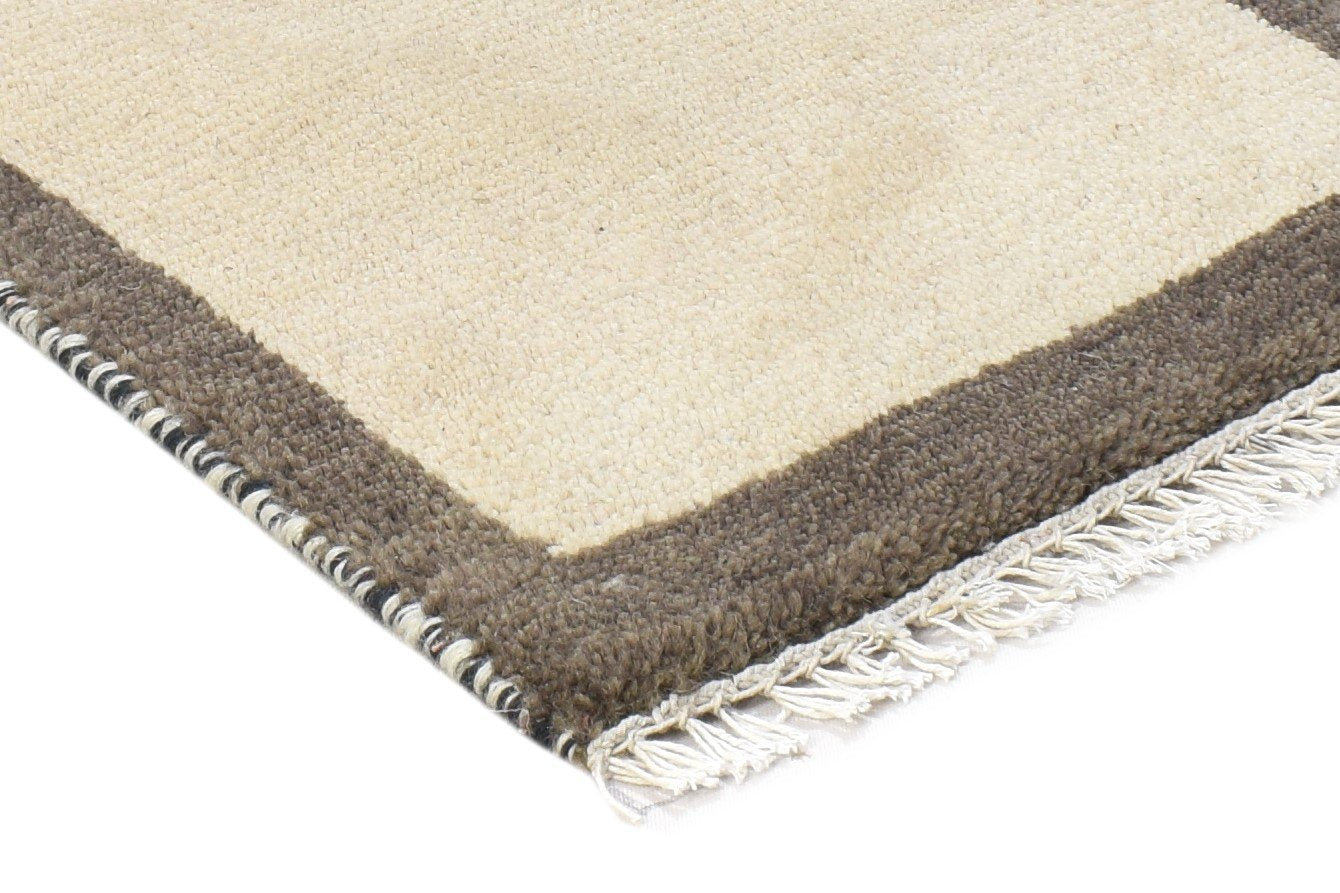 Flo 100% Wool Sand Rug 1' X 2' Tribal Hand Knotted Gabbeh Southwestern 7864501993621