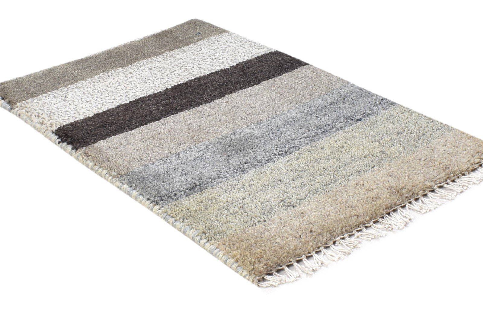 100% Wool Sand Rug 1' X 2' Tribal Hand Knotted Gabbeh Southwestern Small Carpet 7864499568789