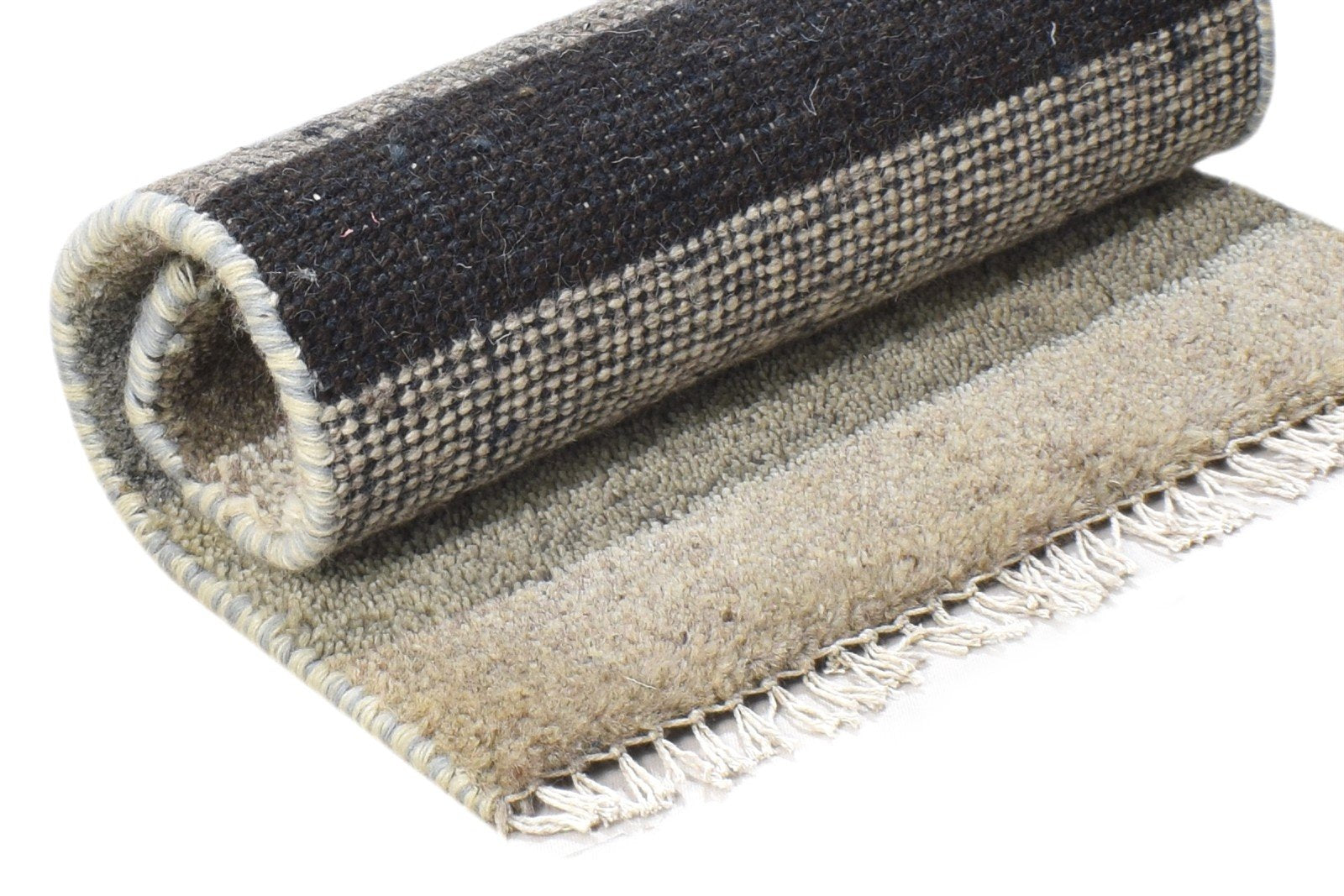 100% Wool Sand Rug 1' X 2' Tribal Hand Knotted Gabbeh Southwestern Small Carpet 7864499568789