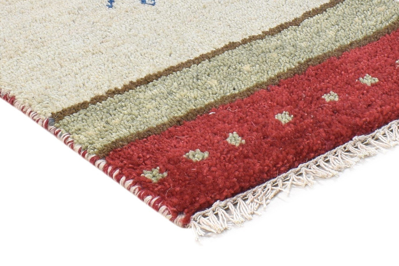 100% Wool Sand Rug 1' X 2' Tribal Hand Knotted Gabbeh Southwestern Small Carpet 7864499896469
