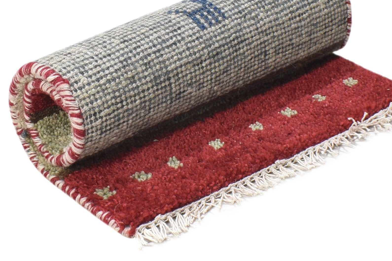 100% Wool Sand Rug 1' X 2' Tribal Hand Knotted Gabbeh Southwestern Small Carpet 7864499896469