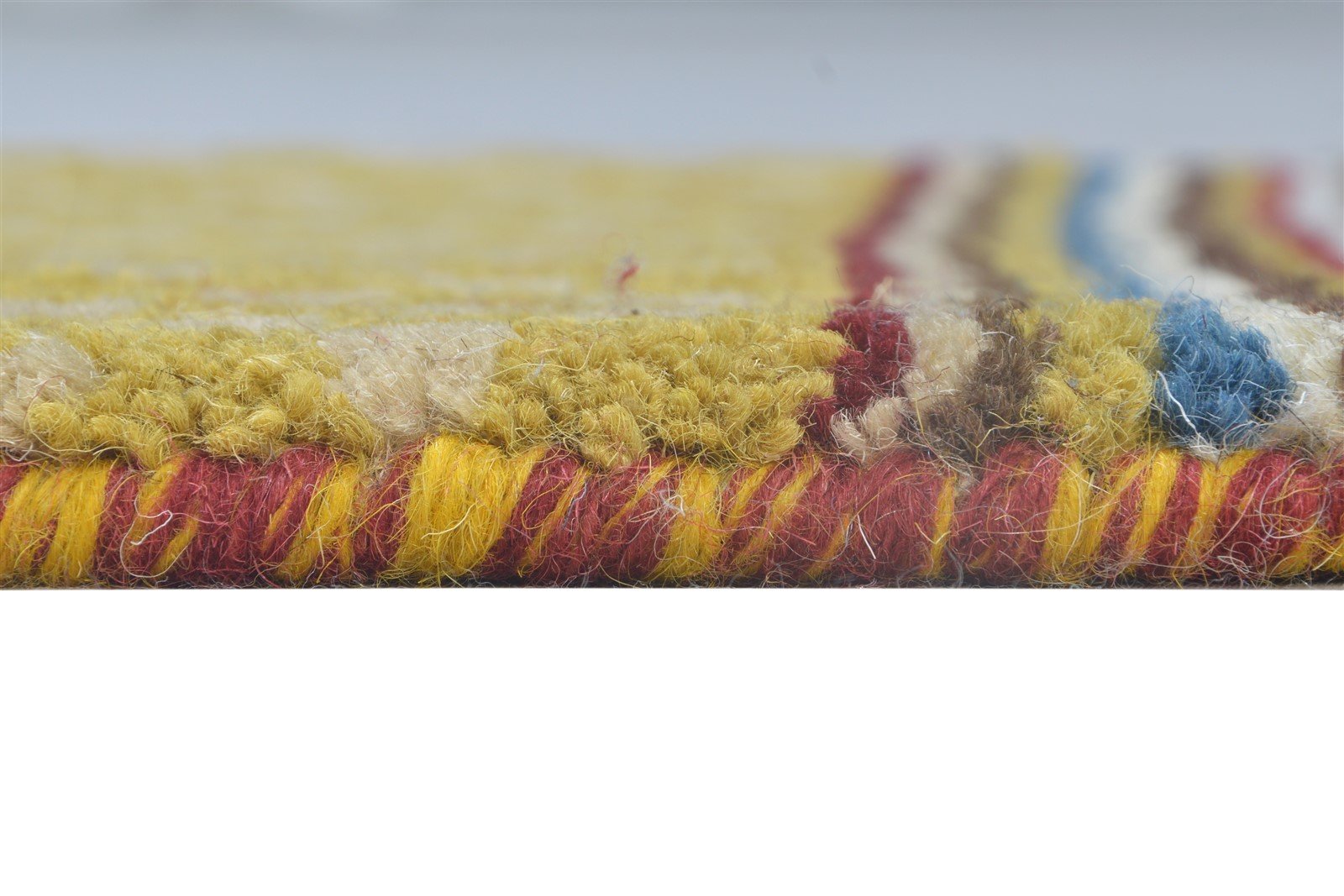 100% Wool Yellow Rug 1X2 Tribal Hand Knotted Gabbeh Southwestern Small Carpet 7864499667093