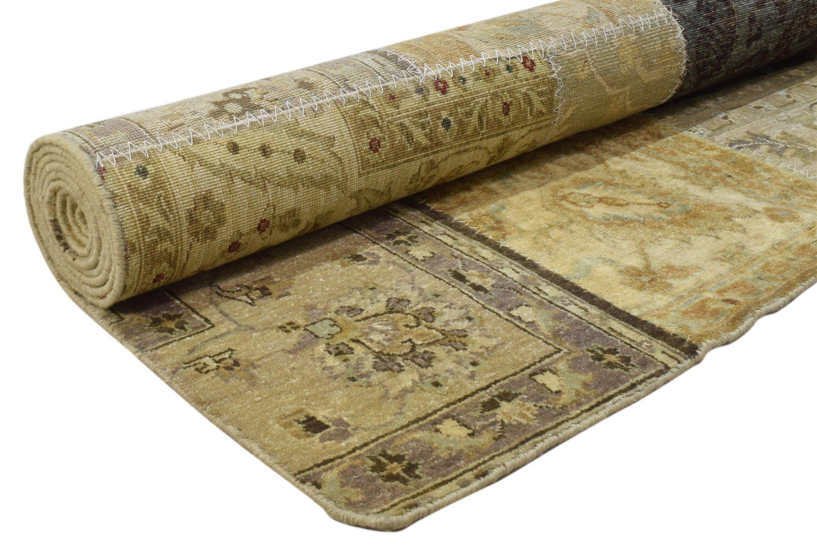 Wool Multi Color Rug 8X10 Persian Hand Knotted Oriental Patchwork Large Carpet Area Rug