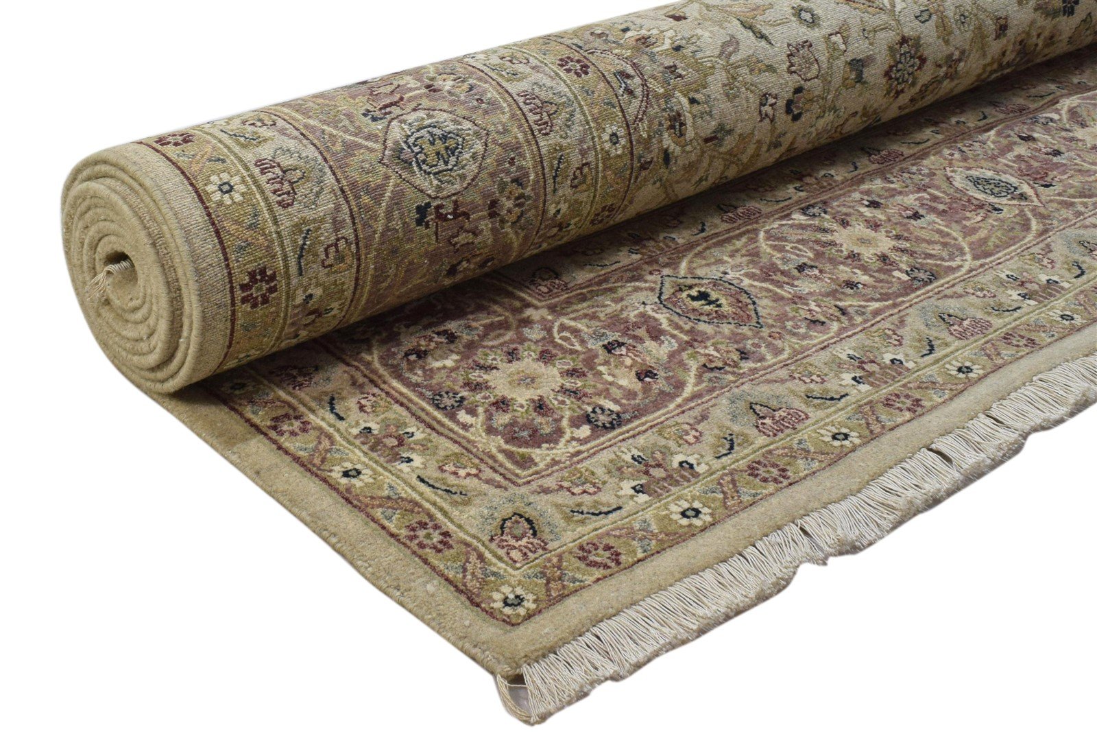 Wool Beige Rug 8' X 10' Persian Hand Knotted Kashan Oriental Large Carpet Area Rug
