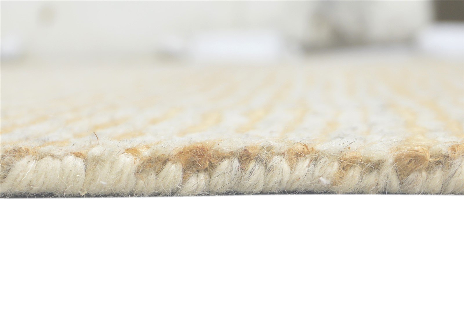 Wool / Jute Beige Rug 8X11 Modern Hand Knotted Scandinavian Striped Large Carpet Area Rug