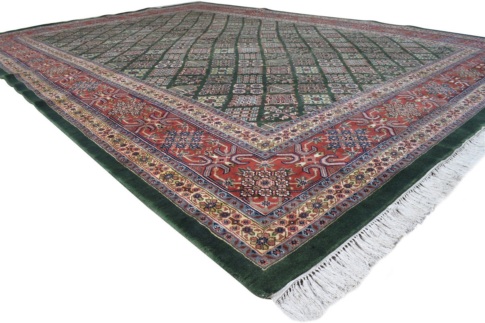 10X14 Rug Wool Green Persian Hand Knotted Bokhara Oriental Extra Large Carpet 7864654594197