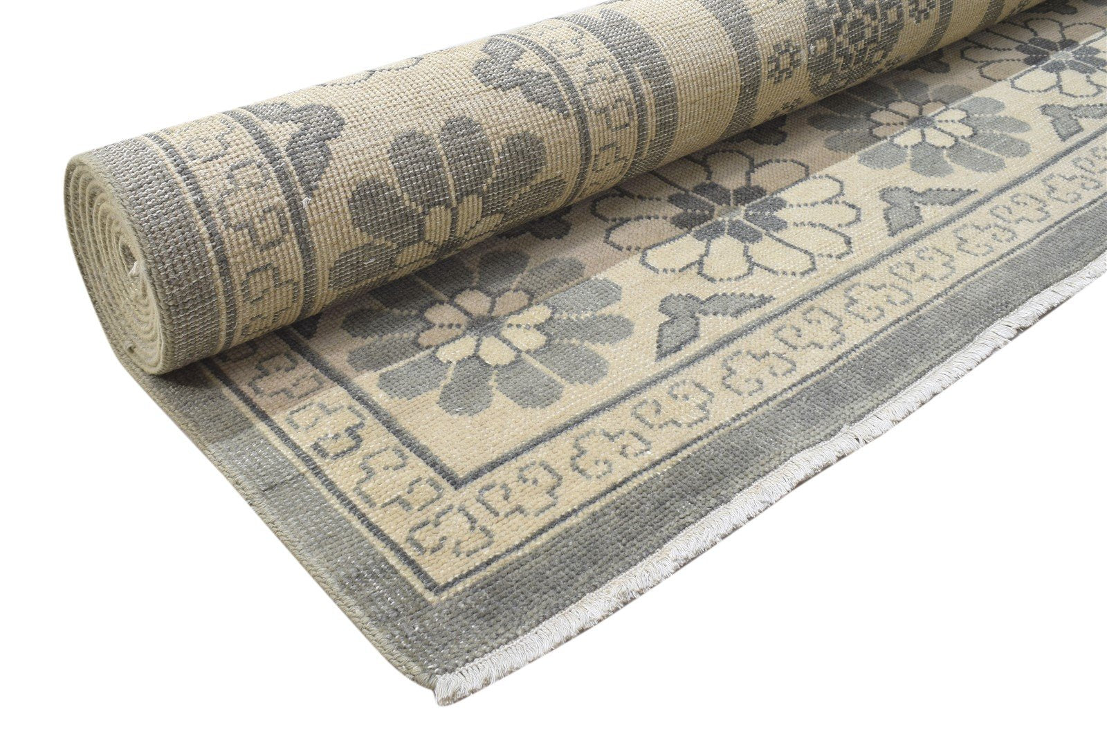 10X14 Rug Wool Grey Persian Hand Knotted Oriental William Morris Extra Large 7864104550549