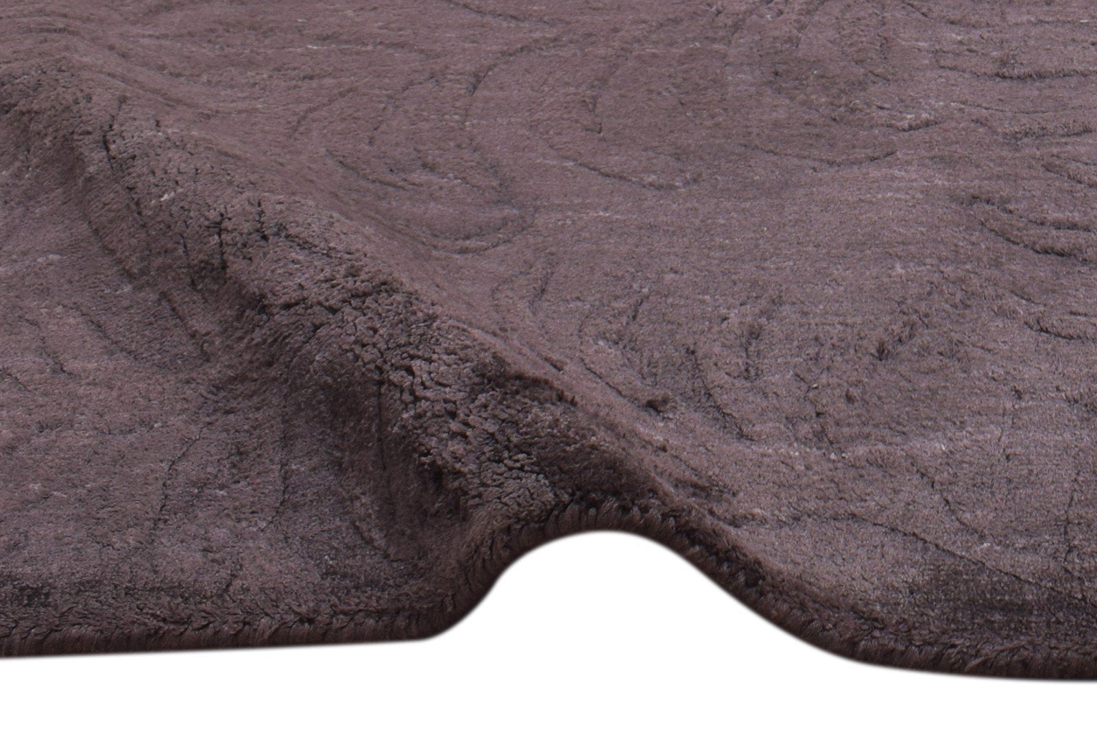 Charcoal Silk Rug 2' X 3' Modern Handloom French Floral Small Carpet Area Rug