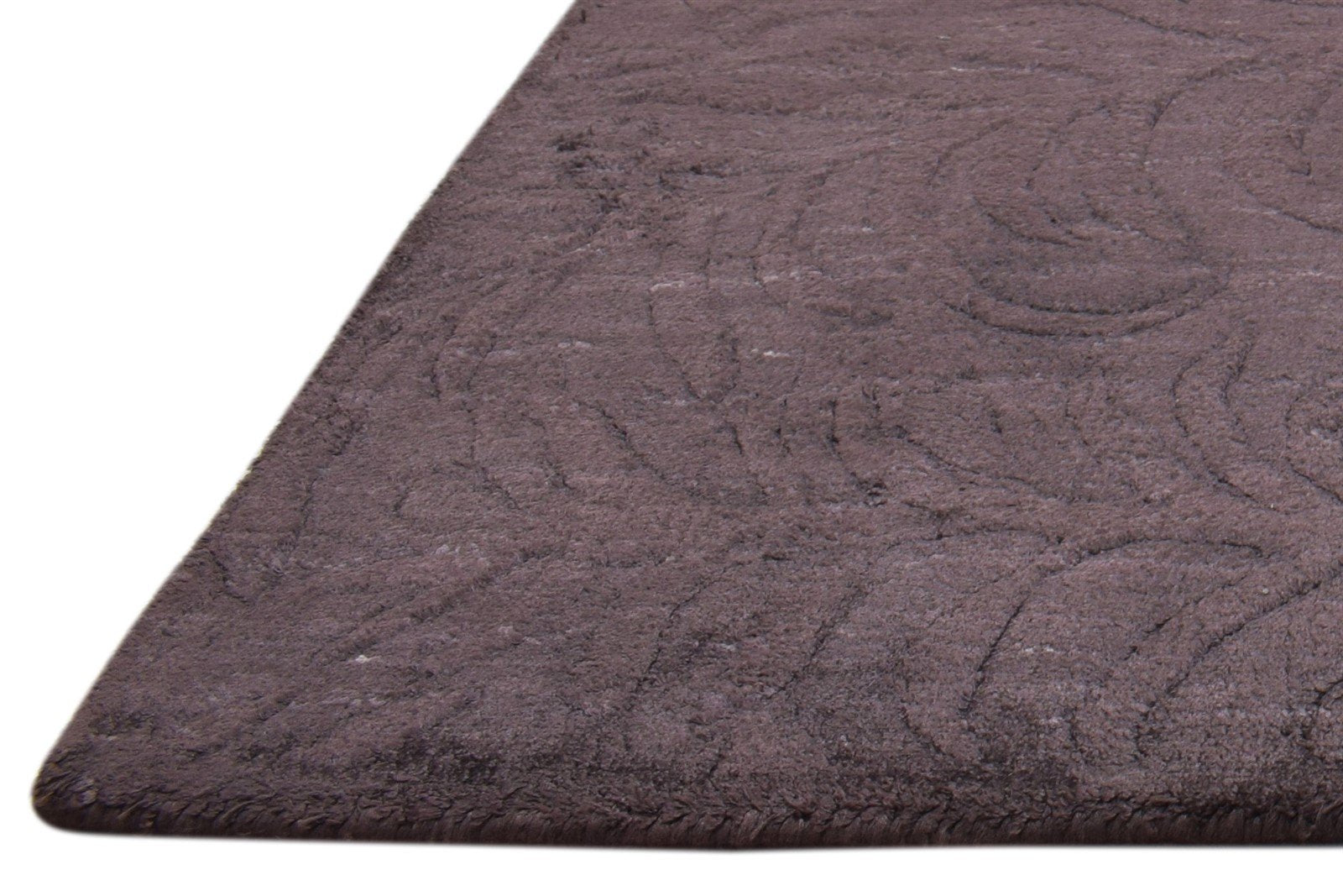 Charcoal Silk Rug 2' X 3' Modern Handloom French Floral Small Carpet Area Rug