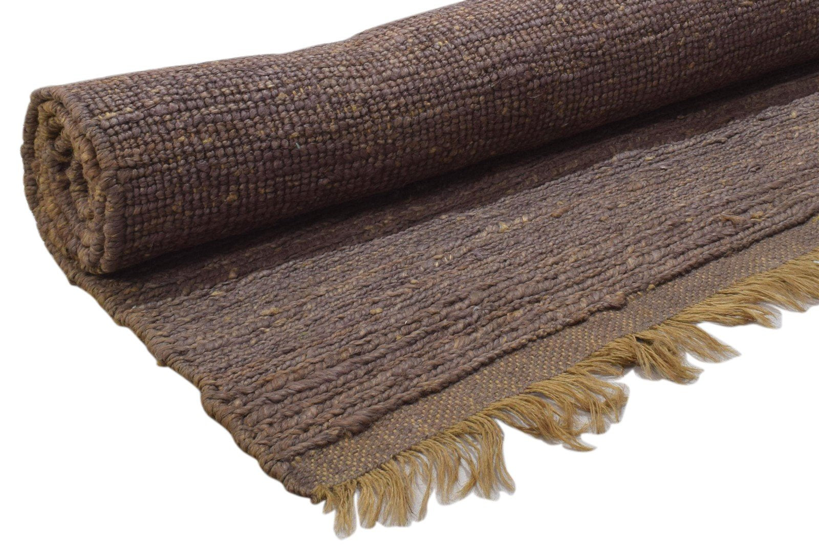 Hand Knotted Purple Jute Rug 5' X 7' Modern Scandinavian Solid Room Size Carpet Area Rug