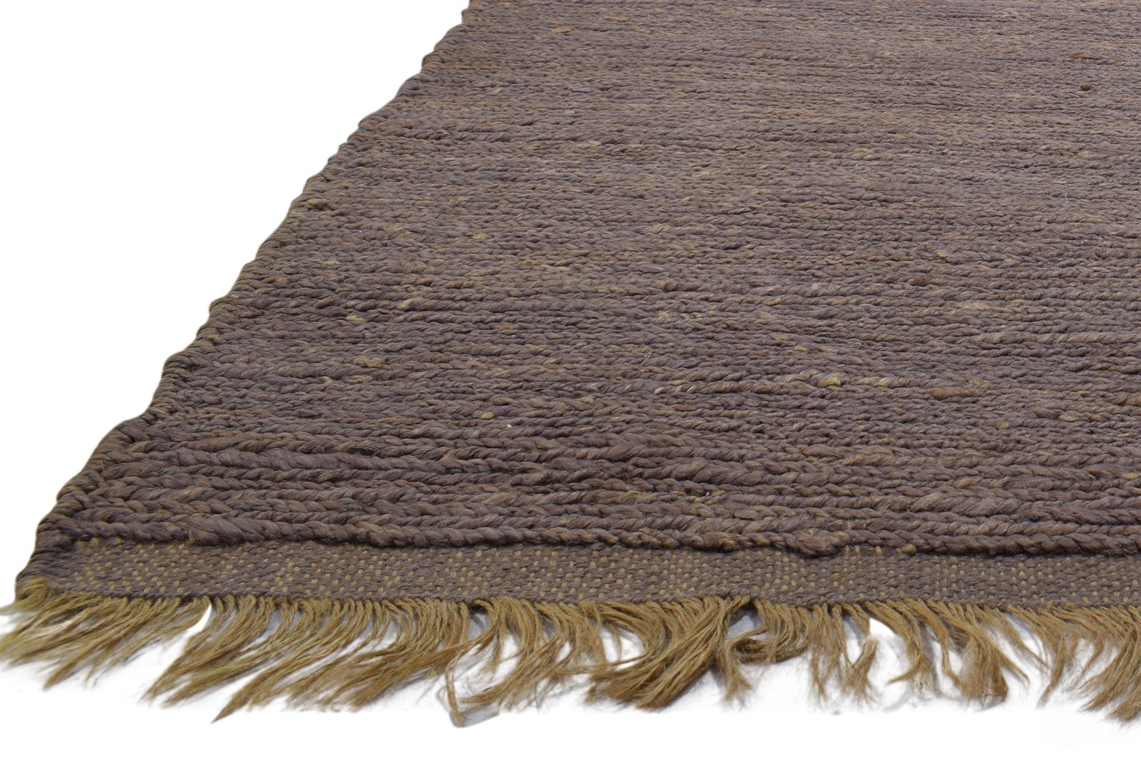 Hand Knotted Purple Jute Rug 5' X 7' Modern Scandinavian Solid Room Size Carpet Area Rug