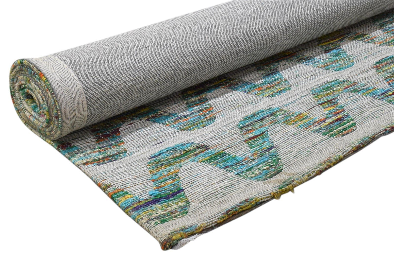 Grey Silk Rug 5' X 8' Modern Jacquard Loom Scandinavian Floral Room Size Carpet Area Rug