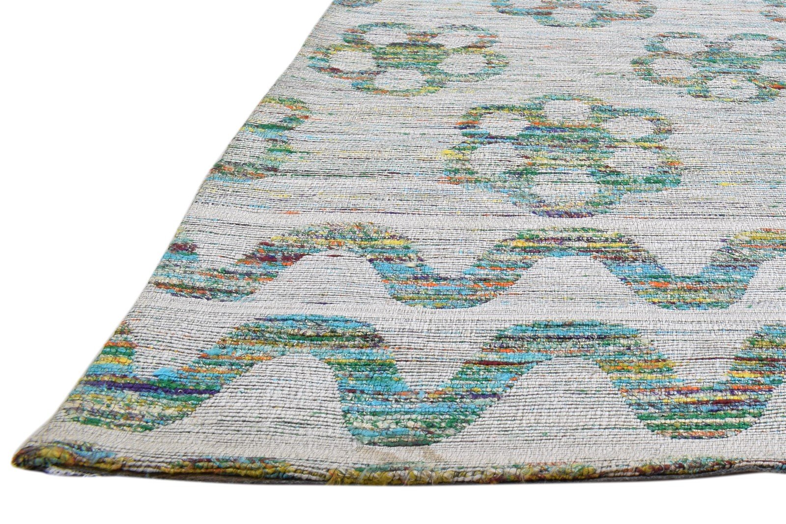 Grey Silk Rug 5' X 8' Modern Jacquard Loom Scandinavian Floral Room Size Carpet Area Rug
