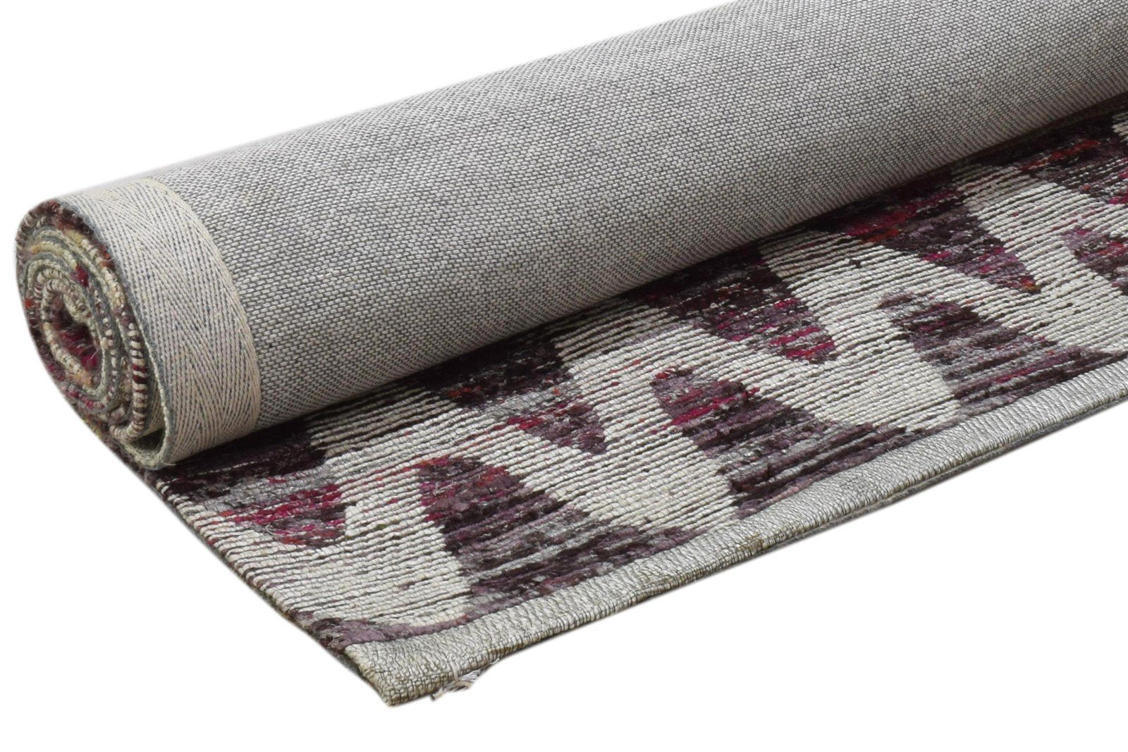Jacquard Loom Grey Silk Rug 5' X 8' Modern French Chevron Room Size Carpet Area Rug