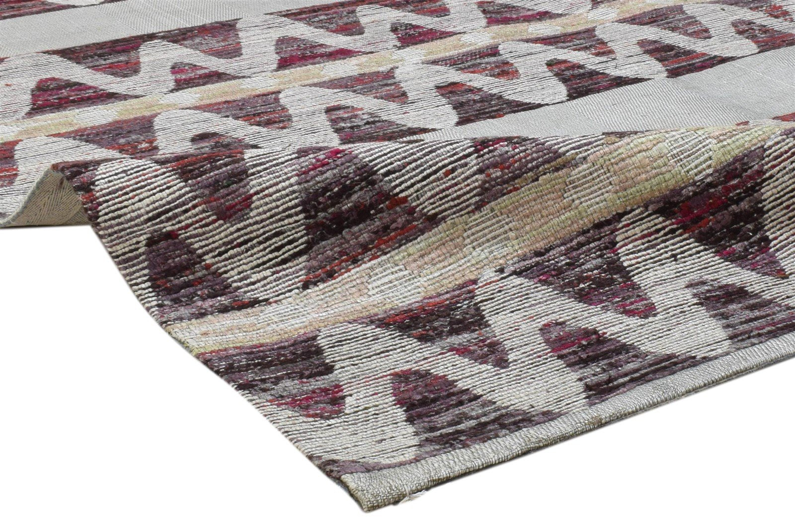 Jacquard Loom Grey Silk Rug 5' X 8' Modern French Chevron Room Size Carpet Area Rug