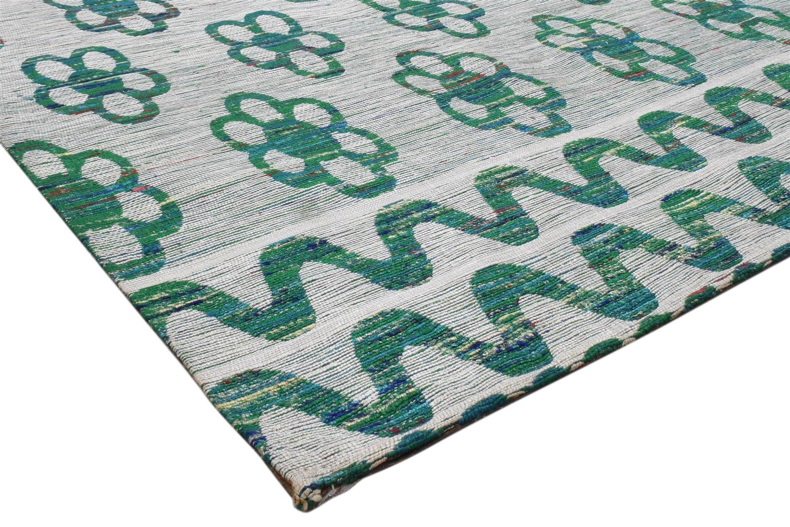 5' X 8' Rug Silk Grey Modern Jacquard Loom Scandinavian Floral Room Size Carpet Area Rug