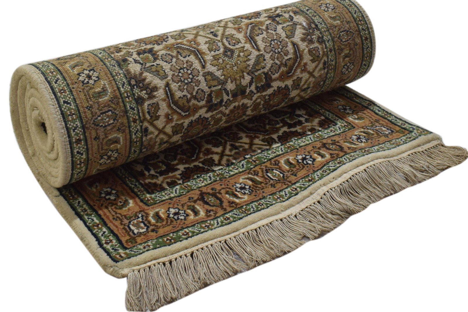 2' X 8' Rug Wool Beige Persian Hand Knotted Kashan Oriental Small Runner Area Rug