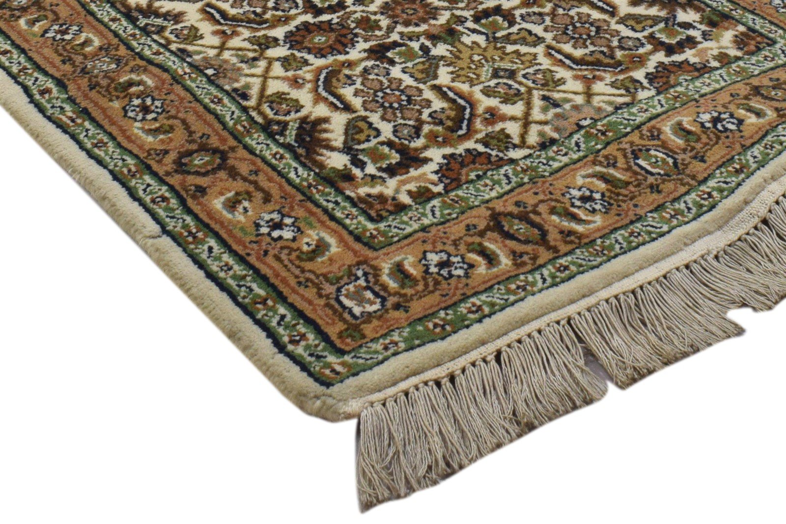 2' X 8' Rug Wool Beige Persian Hand Knotted Kashan Oriental Small Runner Area Rug