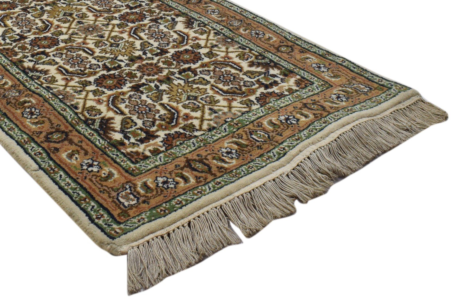 2' X 8' Rug Wool Beige Persian Hand Knotted Kashan Oriental Small Runner Area Rug