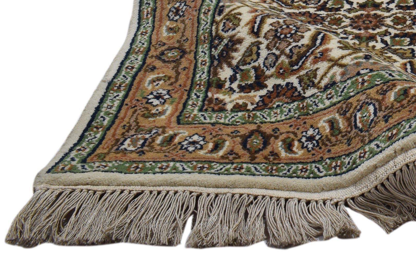 2' X 8' Rug Wool Beige Persian Hand Knotted Kashan Oriental Small Runner Area Rug