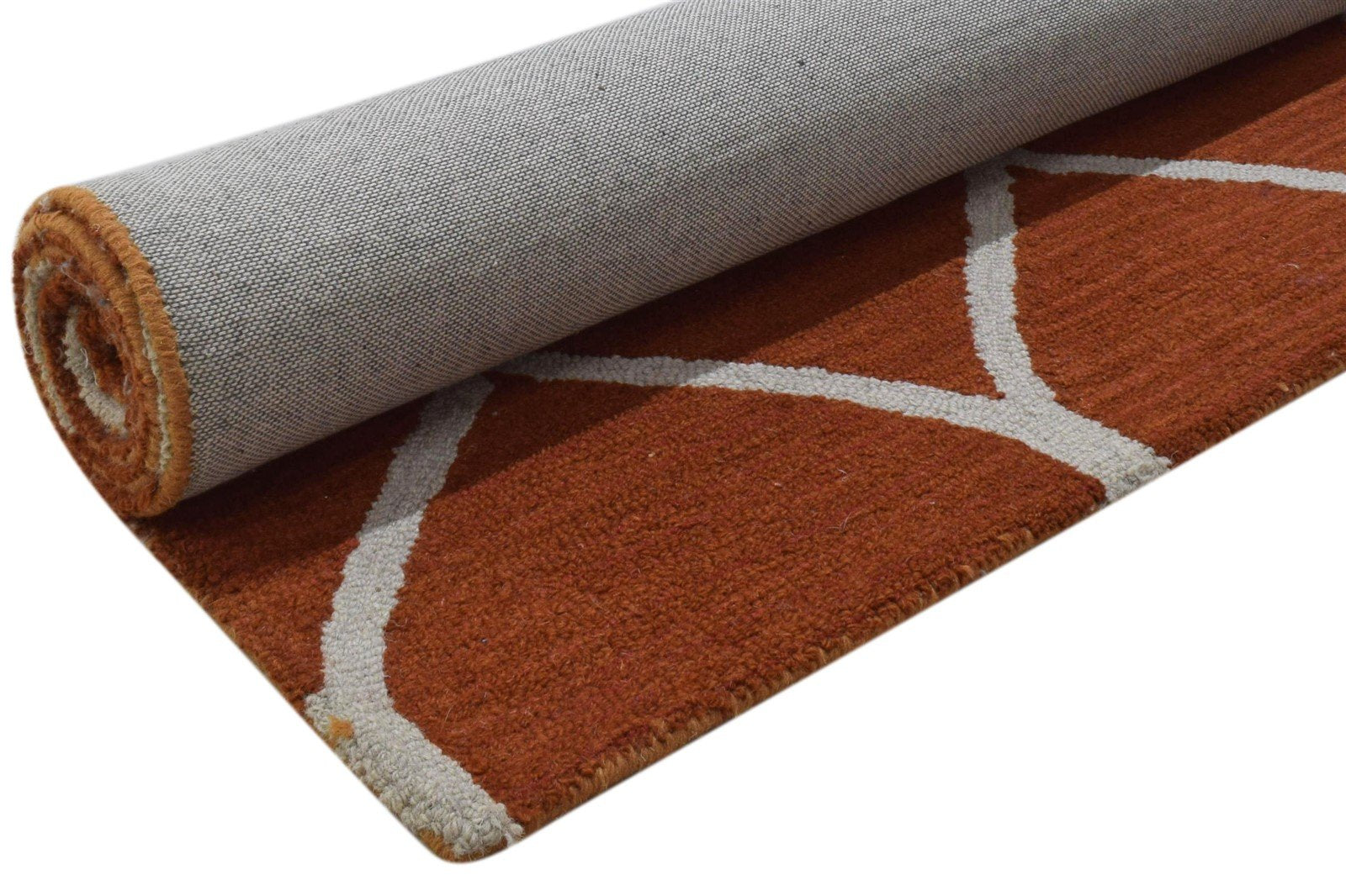 Hand Tufted Red Wool Rug 5' X 7' Modern Moroccan Trellis Room Size Carpet Area Rug