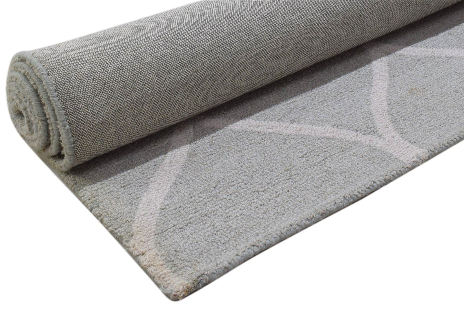 Wool Grey Rug 5' X 7' Modern Hand Tufted Moroccan Trellis Room Size Carpet Area Rug