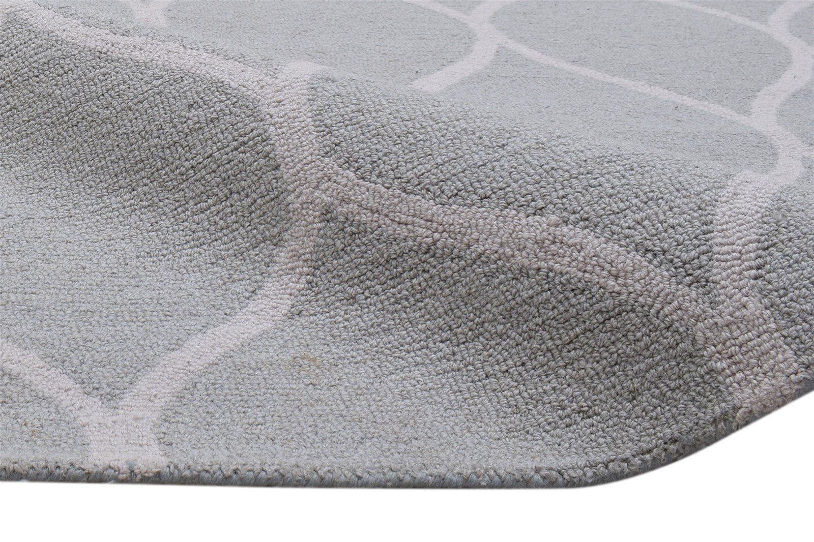 Wool Grey Rug 5' X 7' Modern Hand Tufted Moroccan Trellis Room Size Carpet Area Rug