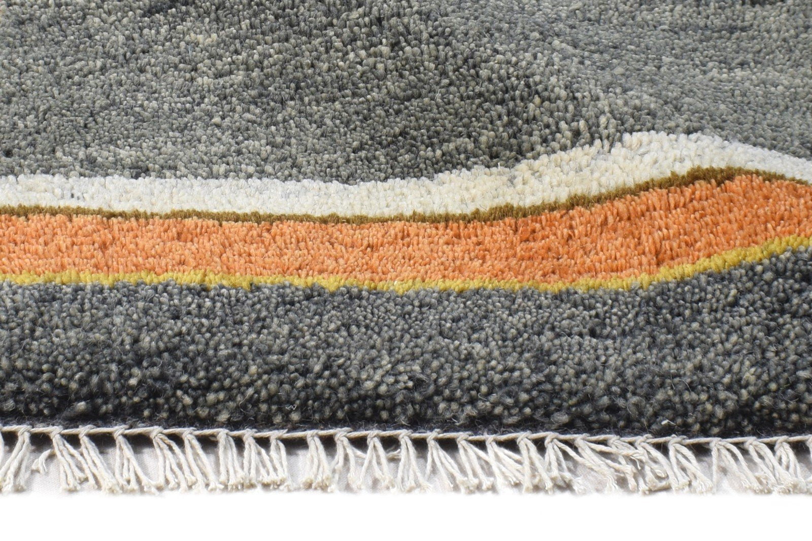 1X2 Rug Wool Dark Grey Southwestern Hand Knotted American Tribal Small Carpet 7865060688021