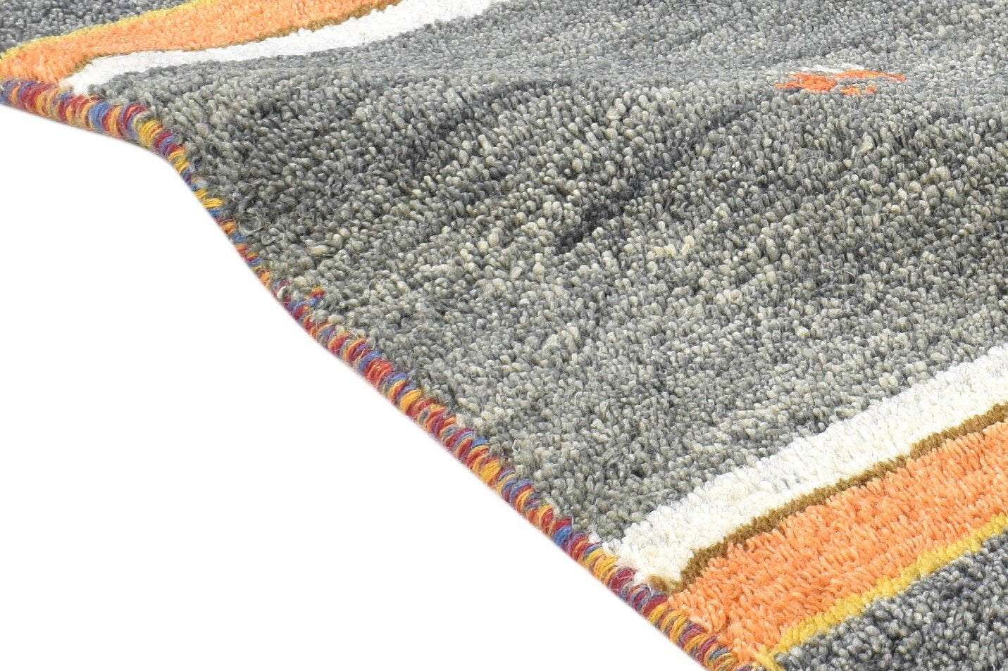 1X2 Rug Wool Dark Grey Southwestern Hand Knotted American Tribal Small Carpet 7865060688021