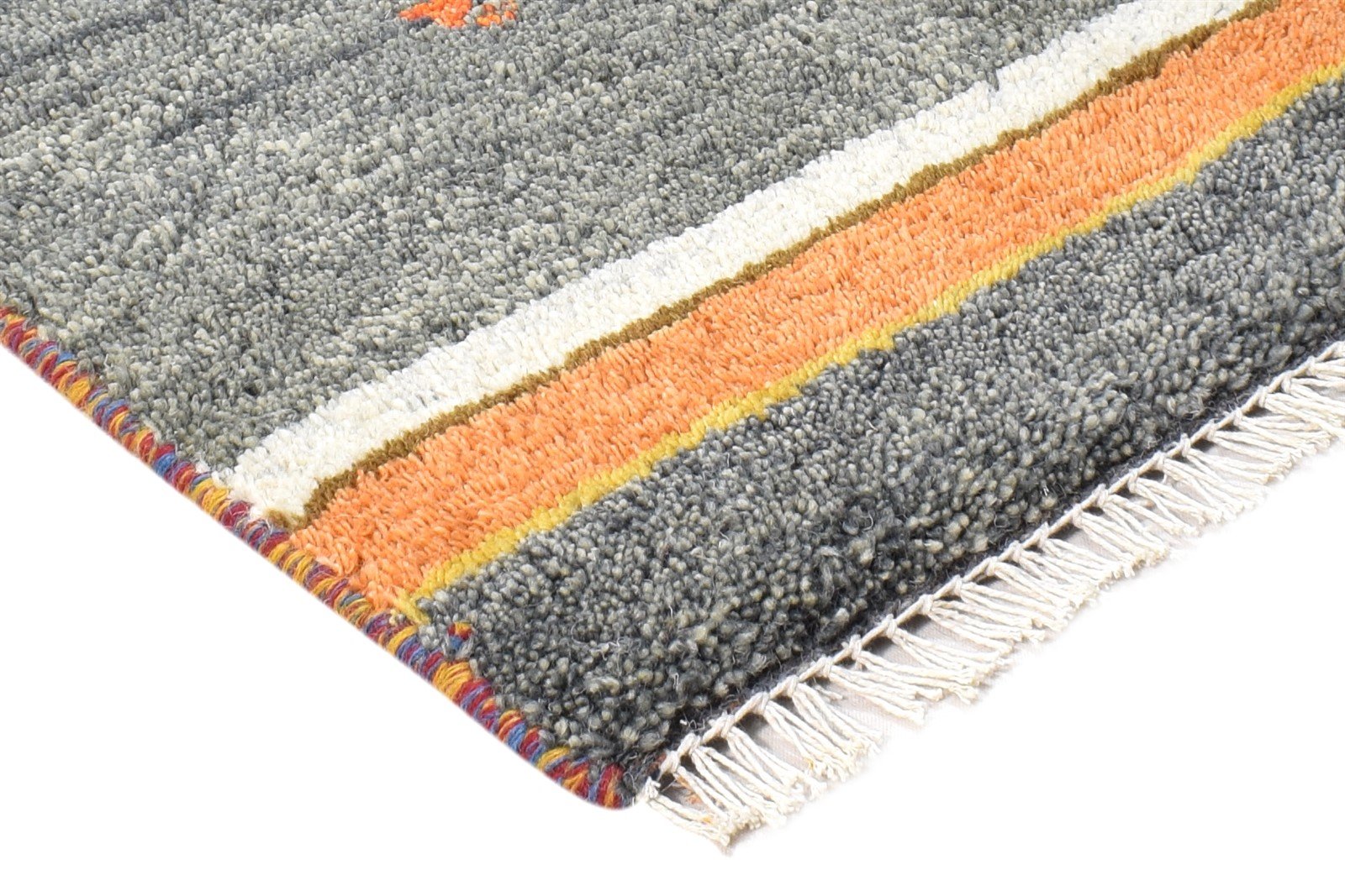 1X2 Rug Wool Dark Grey Southwestern Hand Knotted American Tribal Small Carpet 7865060688021