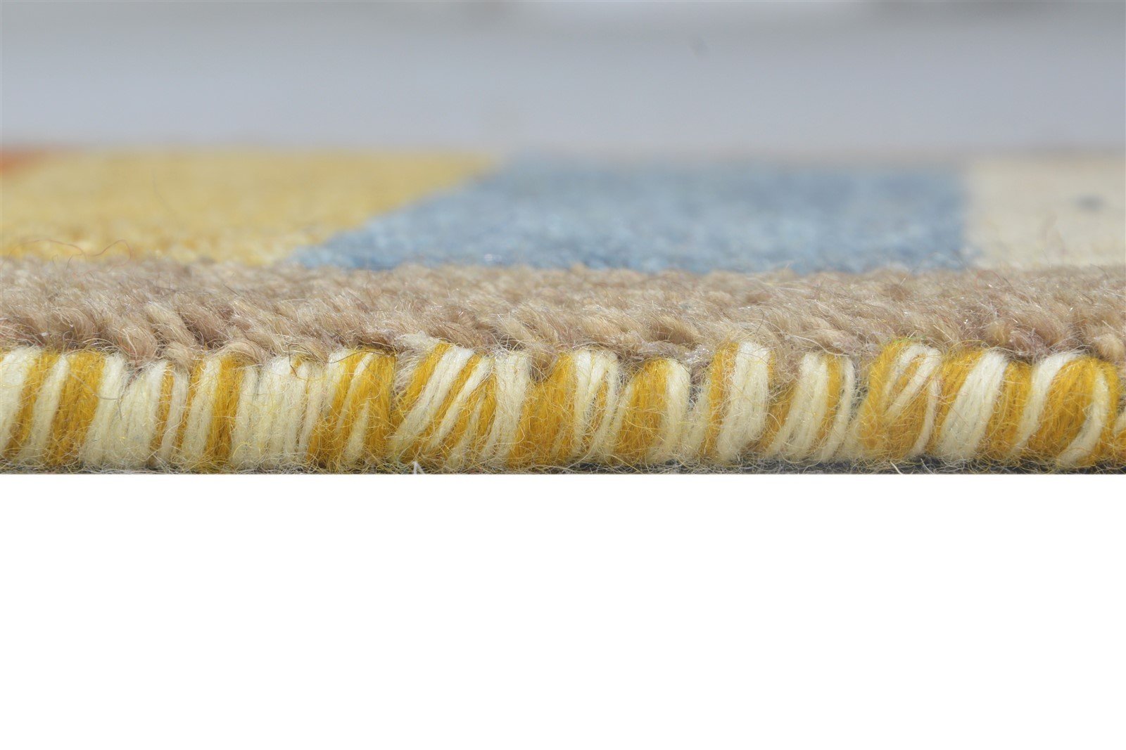 1X2 Rug Wool Multi Color Modern Hand Knotted Scandinavian Bordered Small Carpet 7865098862741