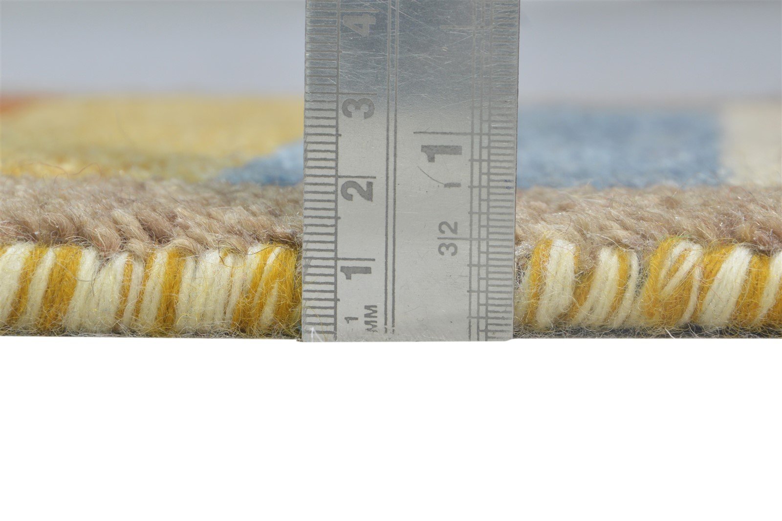 1X2 Rug Wool Multi Color Modern Hand Knotted Scandinavian Bordered Small Carpet 7865098862741